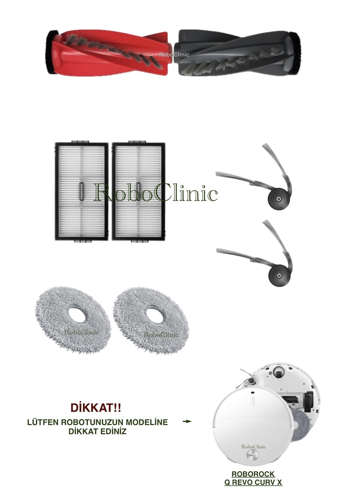 roborock-qrevo-curvx-1 Roborock Qrevo CurvX Yedek Ana Fırça, Yan Fırça, HEPA Filtre, Mop - 8 Parça - Görsel 1
