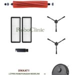 Roborock Qrevo S Siyah Uyumlu Ana Fırça, Yan Fırça, HEPA Filtre - 7 Parça
