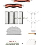 Xiaomi Mi Vacuum Mop 1C Uyumlu Ana Fırça, Yan Fırça, HEPA Filtre, Mop - 15 Parça