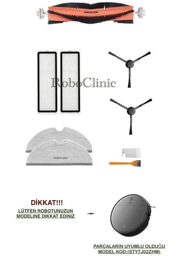 Xiaomi Mi Vacuum Mop 2 Pro+ Yedek Ana Fırça, Yan Fırça, HEPA Filtre, Mop - 9 Parça