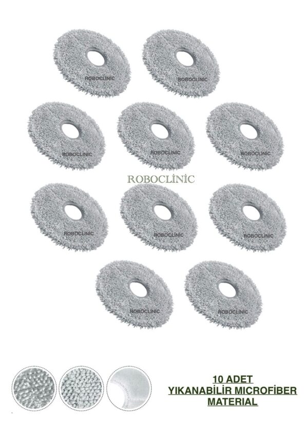 Xiaomi Robot Vacuum X20+ / X20 Plus Yedek Mop 10 Adet