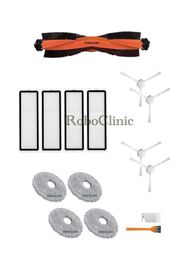 Xiaomi Robot Vacuum X20+ / X20 Plus Yedek Ana Fırça, Yan Fırça, HEPA Filtre, Mop - 15 Parça