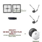 Roborock Q8 Max Pro / Pro Plus  Uyumlu Yan Fırça, HEPA Filtre - 5 Parça