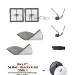 Roborock Q8 Max Pro / Pro Plus  Uyumlu Ana Fırça, Yan Fırça, HEPA Filtre, Mop - 8 Parça