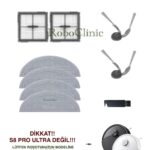Roborock S8 Pro Uyumlu Ana Fırça, Yan Fırça, HEPA Filtre, Mop - 10 Parça