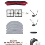 Roborock S8 Pro Uyumlu Ana Fırça, Yan Fırça, HEPA Filtre, Mop - 11 Parça