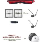 Roborock S8 Pro Uyumlu Ana Fırça, Yan Fırça, HEPA Filtre - 6 Parça