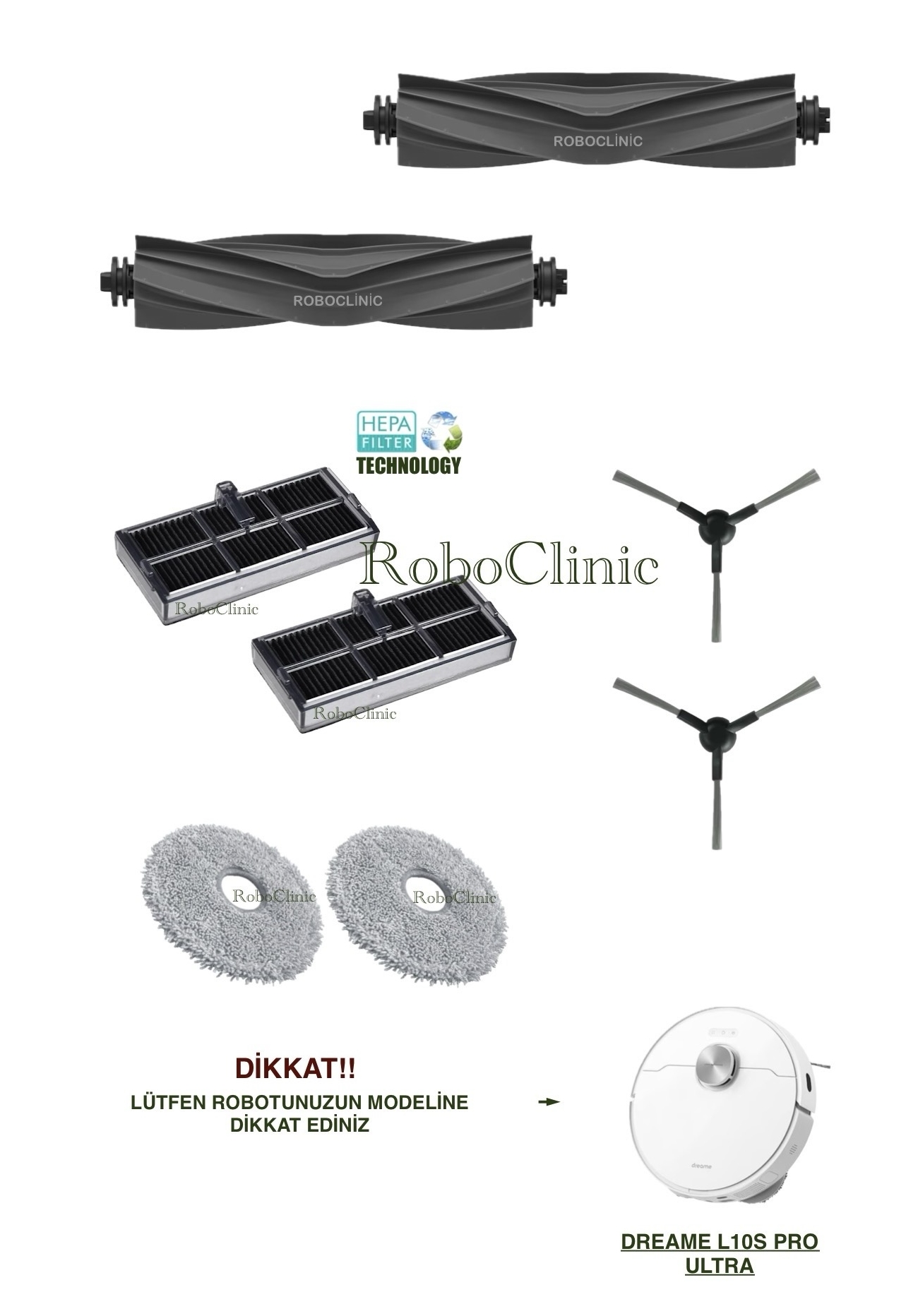 dreame-l10s-pro-ultra-6 Dreame L10s Pro Ultra Yedek Ana Fırça, Yan Fırça, HEPA Filtre, Mop 8 Parça - Görsel 1