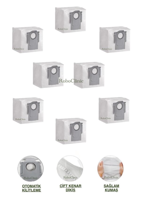 Roborock Q8 Max Plus Yedek Toz Torbası 8 Adet
