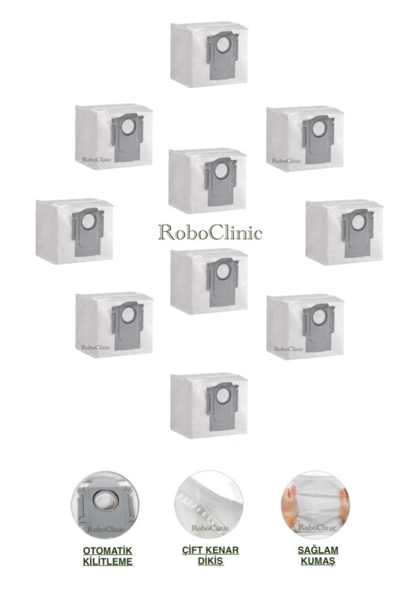 Roborock Q8 Max Plus Yedek Toz Torbası 10 Adet