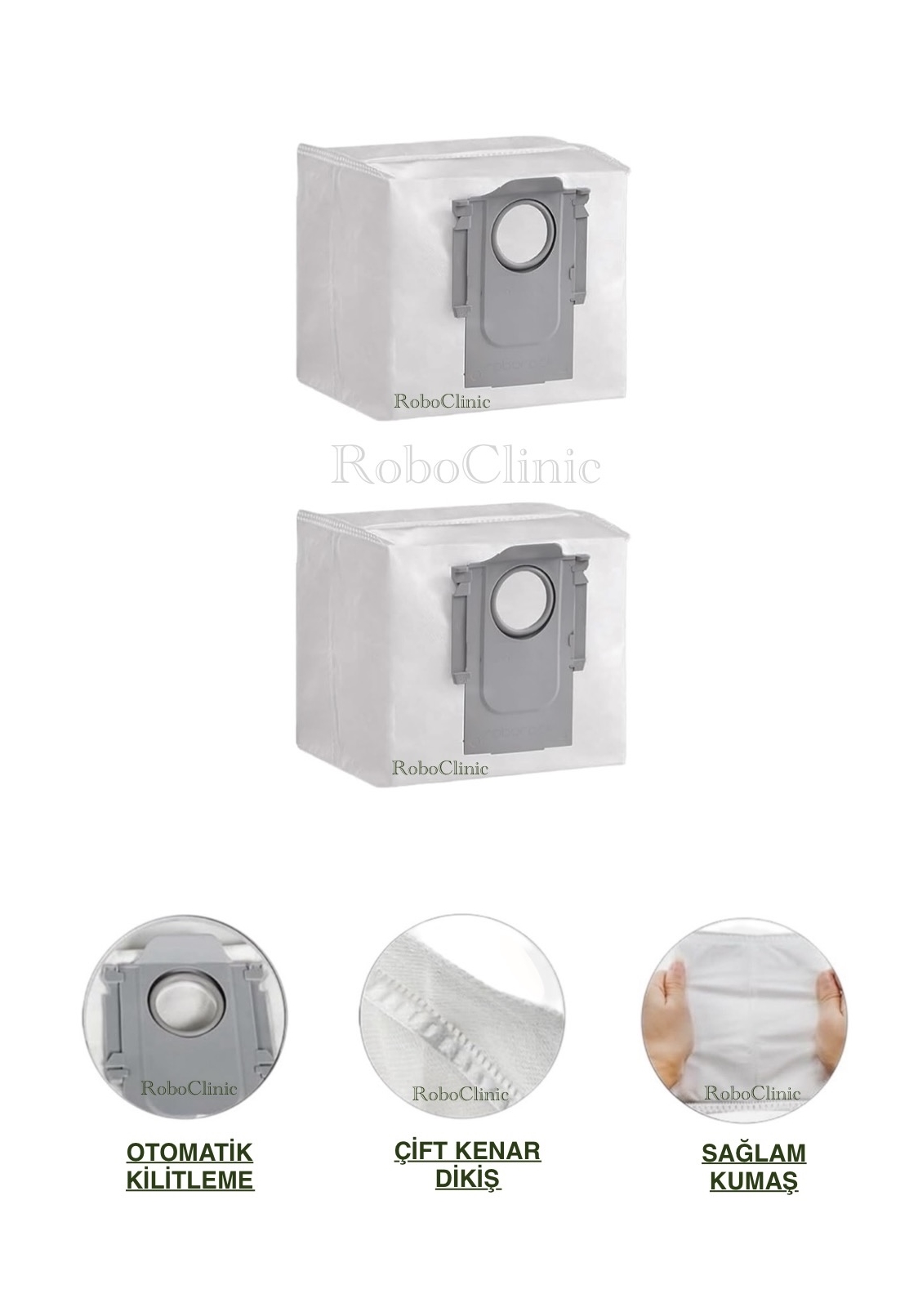 roborock-q8+-toz-torbası-1 Roborock Q8 Max Plus Yedek Toz Torbası 2 Adet - Görsel 1