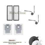 Roborock Qrevo Edge 5V1 Uyumlu Ana Fırça, Yan Fırça, HEPA Filtre, Toz Torbası - 8 Parça