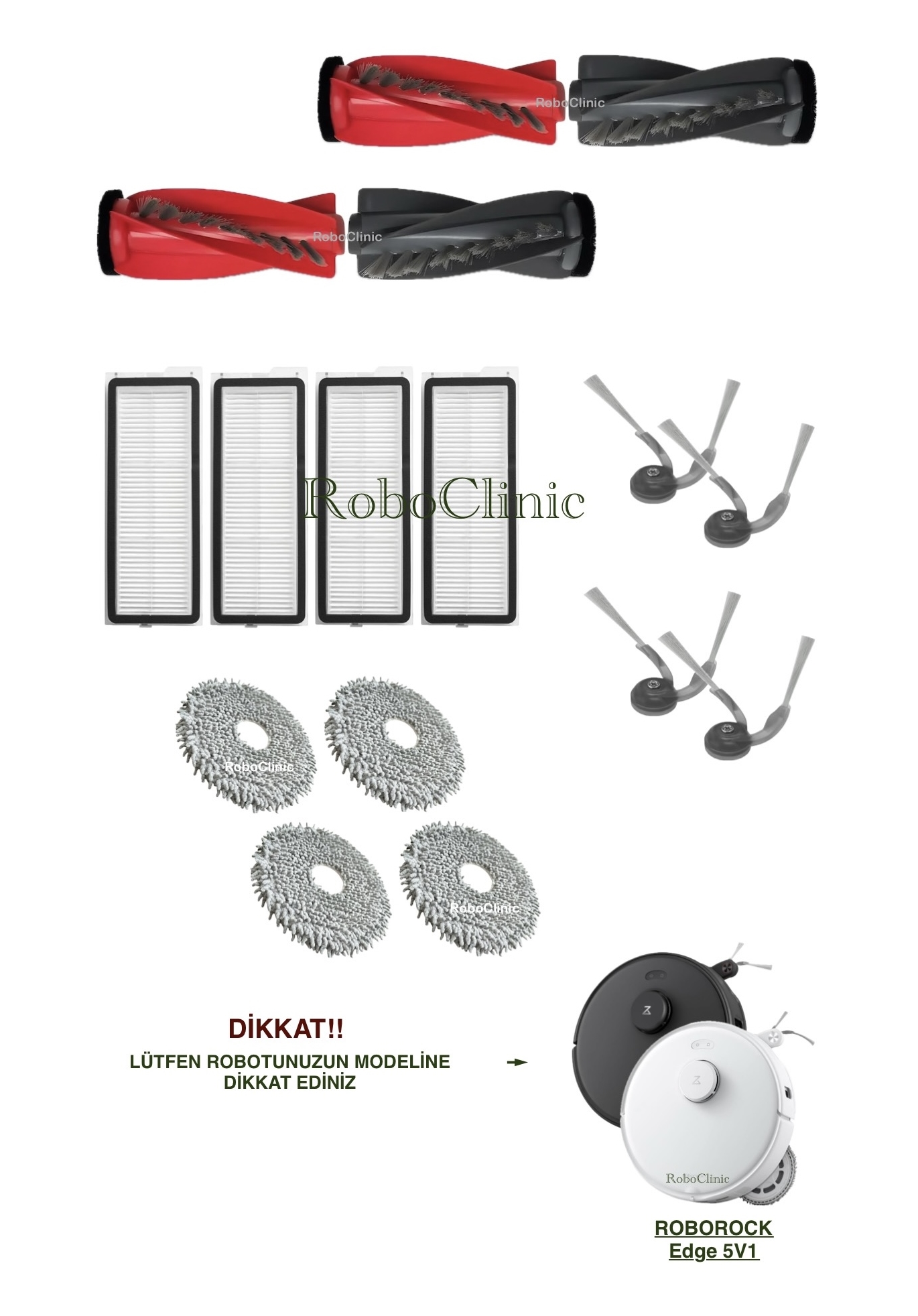 roborock-qrevo-edge-5v1-6 Roborock Qrevo Edge 5V1 Yedek Ana Fırça, Yan Fırça, HEPA Filtre, Mop - 16 Parça - Görsel 1