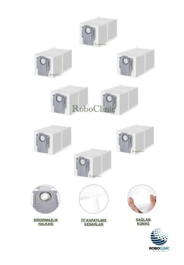 Roborock Qrevo S Siyah Yedek Toz Torbası 8 Adet