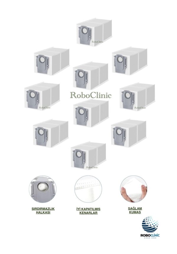 Roborock Qrevo S Siyah Yedek Toz Torbası 10 Adet