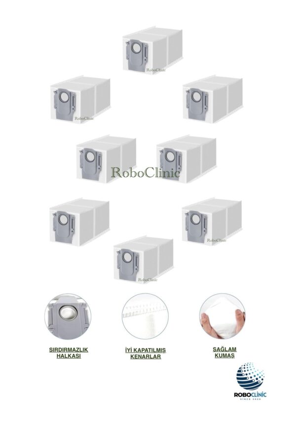 Roborock S8 MaxV Ultra Yedek Toz Torbası 8 Adet