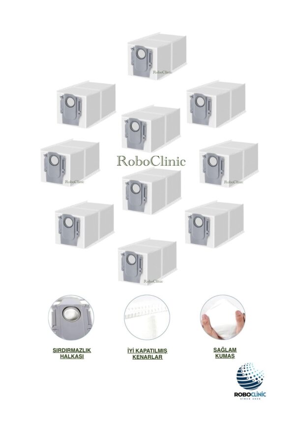 Roborock S8 MaxV Ultra Yedek Toz Torbası 10 Adet