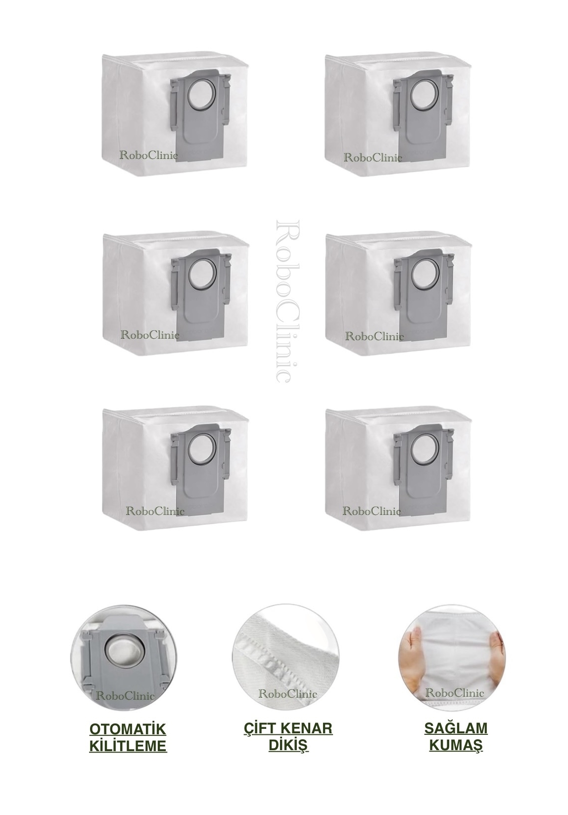 roborock-s8-plus-toz-torbası-3 Roborock S8 Plus Yedek Toz Torbası 6 Adet - Görsel 1
