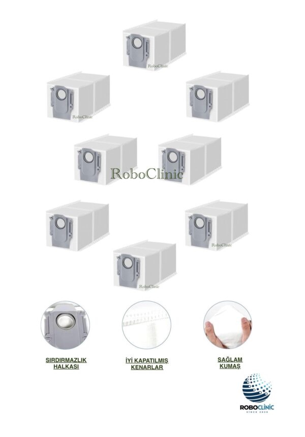 Roborock Saros 10 Yedek Toz Torbası 8 Adet