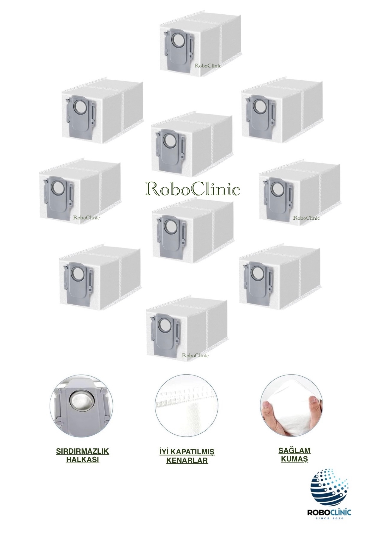 roborock-saros-10-toz-torba-5 Roborock Saros 10 Yedek Toz Torbası 10 Adet - Görsel 1