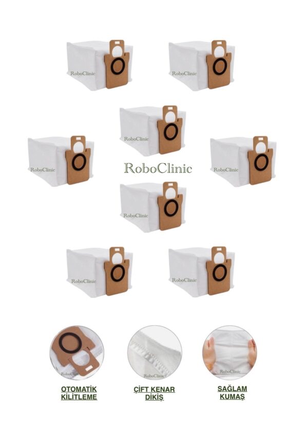 Xiaomi Robot Vacuum X10+ / X10 Plus Yedek Toz Torbası 8 Adet