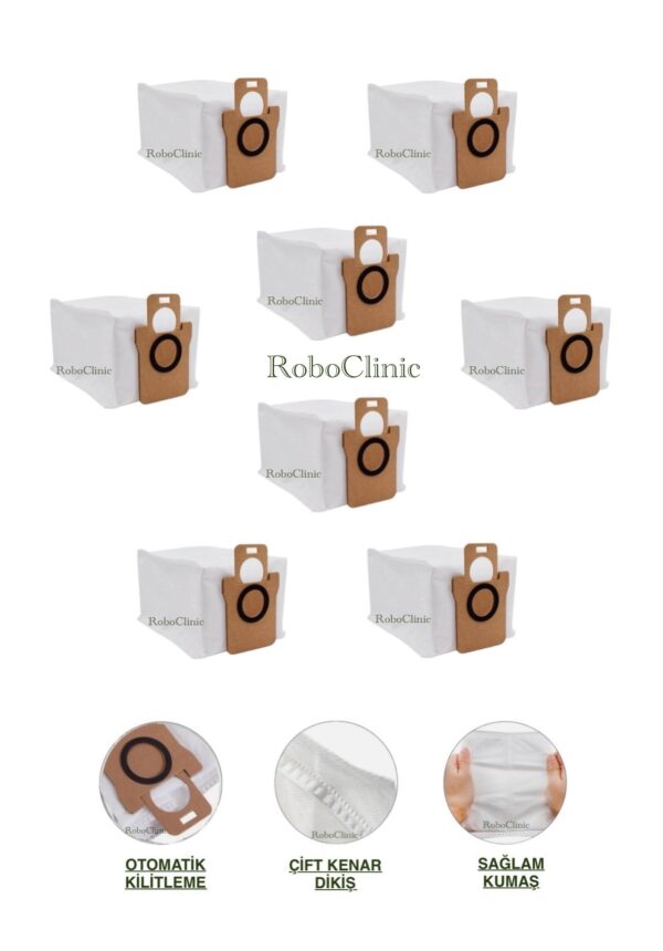 Xiaomi Robot Vacuum X20+ / X20 Plus Yedek Toz Torbası 8 Adet