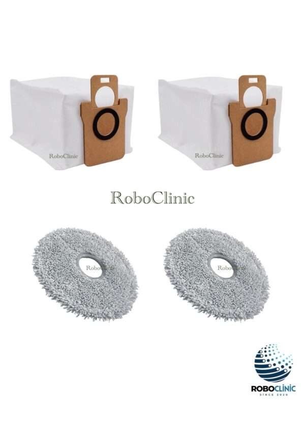 Xiaomi Robot Vacuum X10+ / X10 Plus Yedek Toz Torbası, Mop - 4 Parça