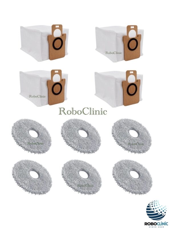 Xiaomi Robot Vacuum X10+ / X10 Plus Yedek Toz Torbası, Mop - 10 Parça
