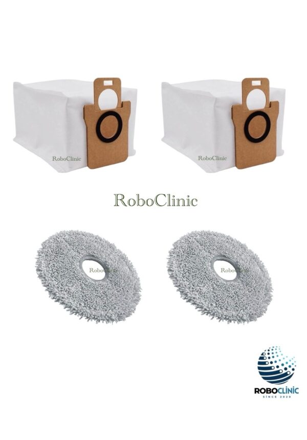 Xiaomi Robot Vacuum X20+ / X20 Plus Yedek Toz Torbası, Mop - 4 Parça