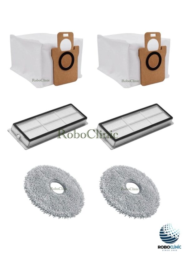 Xiaomi Robot Vacuum X20+ / X20 Plus Yedek Toz Torbası, Mop, HEPA Filtre - 6 Parça