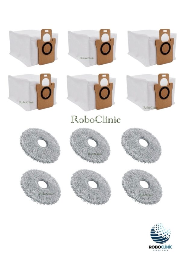 Xiaomi Robot Vacuum X20+ / X20 Plus Yedek Toz Torbası, Mop - 12 Parça