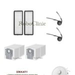 Roborock Qrevo C Pro Uyumlu Ana Fırça, Yan Fırça, HEPA Filtre, Toz Torbası - 8 Parça