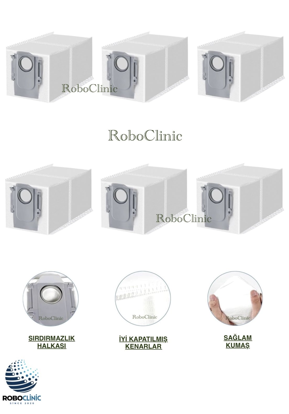 roborock-saros-20-21 Roborock Saros 20 Uyumlu Toz Torbası 6 Adet - Görsel 1